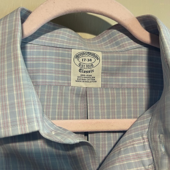 Men's Blue Checkered Shirt | Brooks Brothers - Picture 7 of 8
